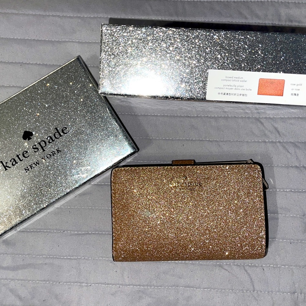 kate spade Rose Gold Glitter Wallet